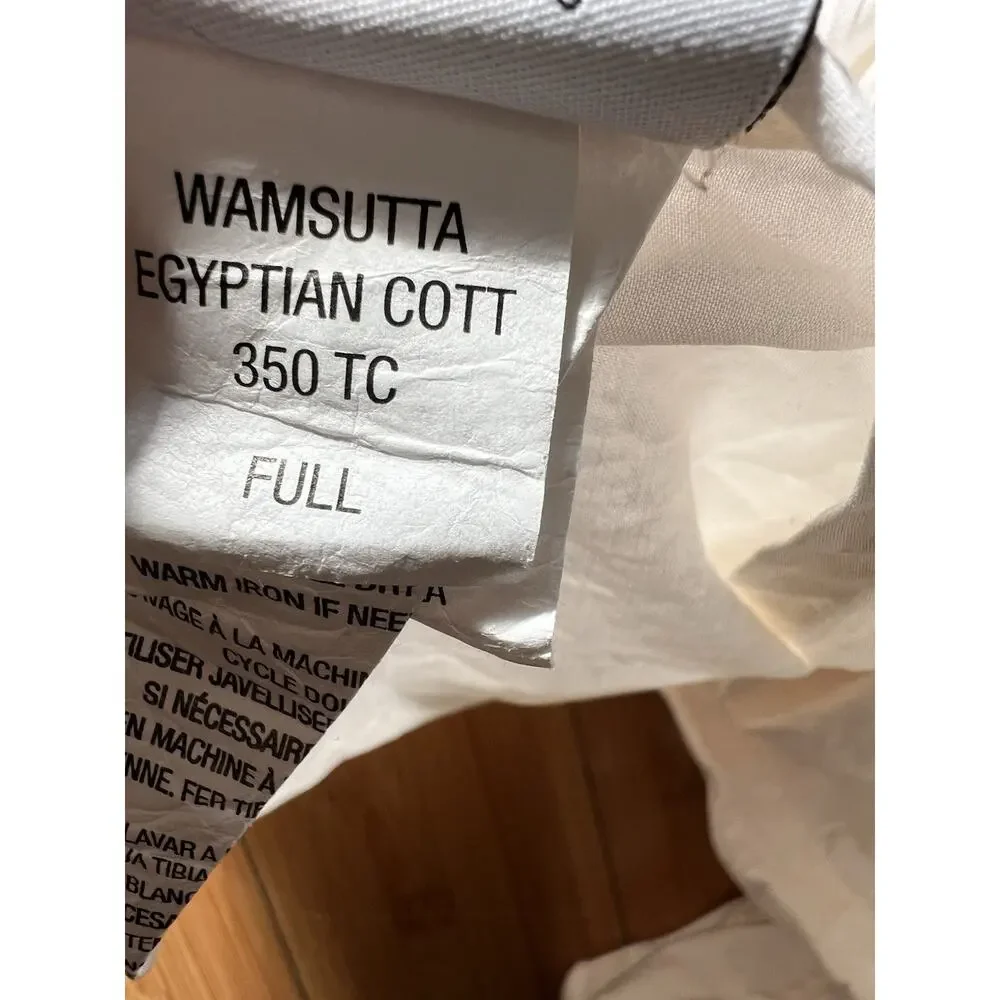 Wamsutta 100% Cotton Full Flat Sheet Cream Egyptian Cotton 350 TC